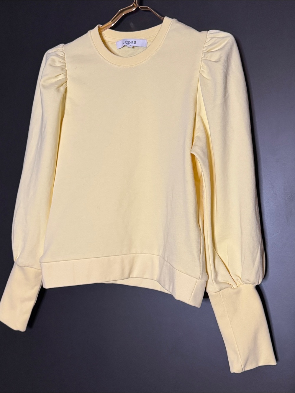 Joe’s Jeans - Puff Sleeve Sweatshirt in Butter Yellow - XS - Never Worn